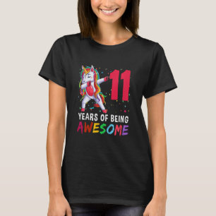 T-shirt Enfants 11 ans Filles Ados Dabbing Unicorn 11e