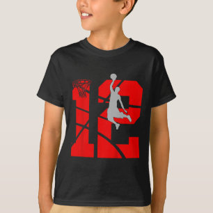 T-shirt Enfants 12 ans 12e Basketball fête d'anniversaireT