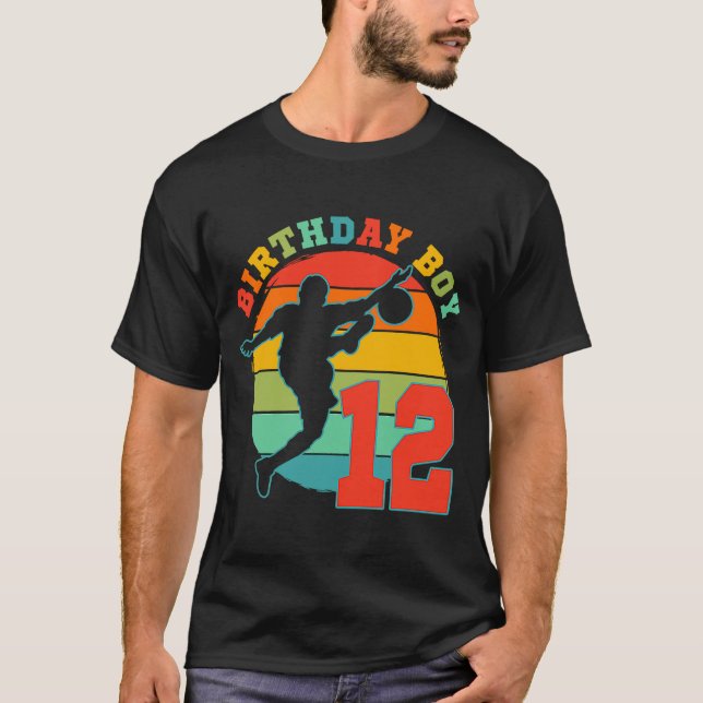 T-shirt Enfants 12 ans Football Anniversaire Fête Thème 12 (Devant)