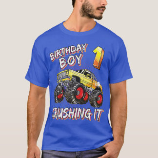 T-shirt Enfants 1 an Anniversaire Garçon Monster Camion 1e