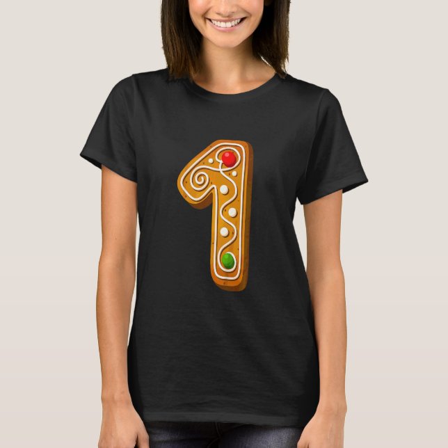 T-shirt Enfants 1 Capital Cutest Noël Cookie Alphabet N (Devant)