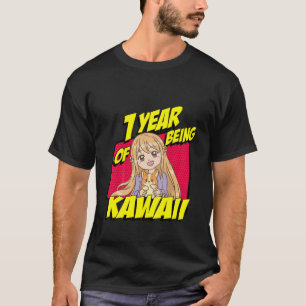 T-shirt Enfants 1Er Anniversaire Anime Fille 1 Année D'Êtr