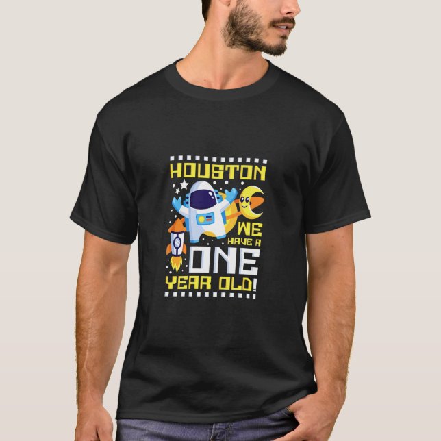 T-shirt Enfants 1er Anniversaire Houston Nous avons un an (Devant)