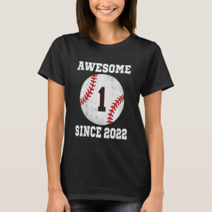 T-shirt Enfants 1er Anniversaire Joueur de baseball 1 Anni
