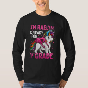 T-shirt Enfants 1st Grader Unicorn Je suis Raelyn Et Prêt
