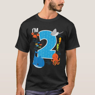 T-shirt Enfants 2 ans Anniversaire Baleine Poisson Anniver