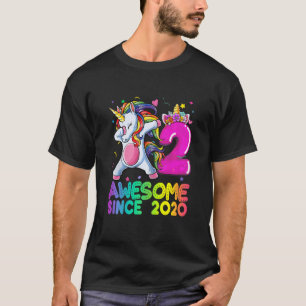 T-shirt Enfants 2 ans Filles Dabbing Unicorne Awesome Sinc