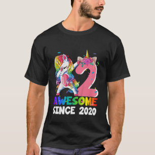 T-shirt Enfants 2 ans Filles Dabbing Unicorne Awesome Sinc