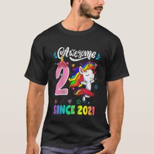 T-shirt Enfants 2 ans Filles Dabbing Unicorne Awesome Sinc