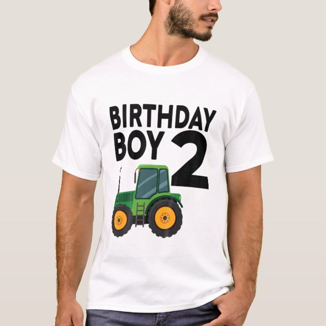 T-shirt Enfants 2E Anniversaire Ferme Tracteur Deux 2 Ans  (Devant)