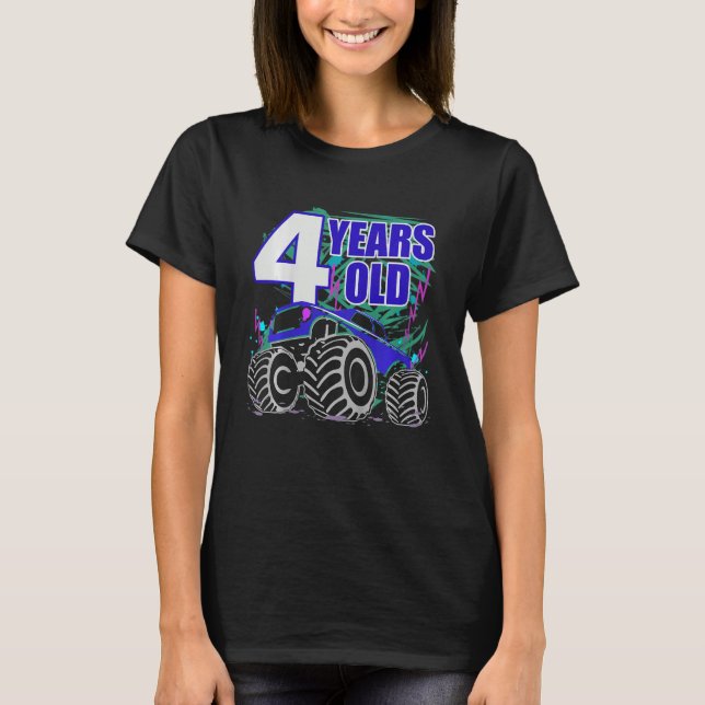T-shirt Enfants 3 Anniversaire Camion Monster Pour Garçons (Devant)