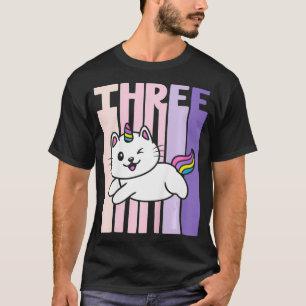 T-shirt Enfants 3 ans Cute Caticorn Cat Unicorn Anniversai