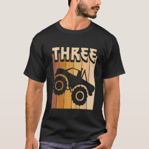 T-shirt Enfants 3 ans Monster Truck Birthday Boy Girl 3r