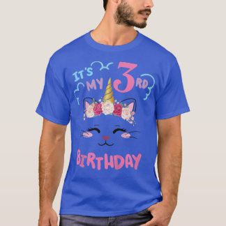 T-shirt Enfants 3e anniversaire fille tenue chats Unicorn 