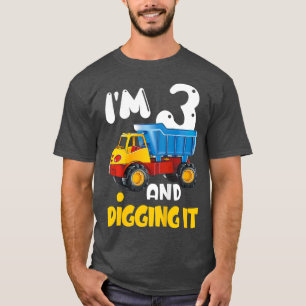 T-shirt Enfants 3e anniversaire Présent Camion de constru
