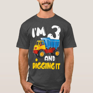 T-shirt Enfants 3e anniversaire Présent Camion de construc