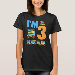 T-shirt Enfants 3e anniversaire Train Boys Filles 3 ans J'