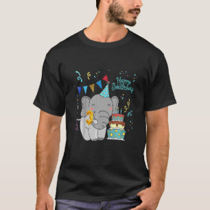 T-shirt Enfants 3ème Joyeux Costume d'Anniversaire Elephan