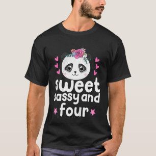 T-shirt Enfants 4 Anniversaire Sweet Sassy Et Sept Cute Un
