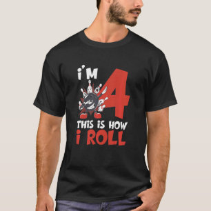 T-shirt Enfants 4 ans Bowler 4e anniversaire Kids Bowling