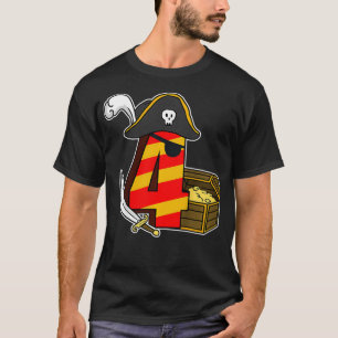 T-shirt Enfants 4 ans Cadeau Cadeau Pirate Costume 4e anni