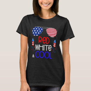 T-shirt Enfants 4 juillet Rouge Blanc Et Cool Sungles Fill