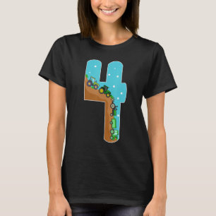T-shirt Enfants 4Anniversaire Agriculture 4 ans Garçon Ver