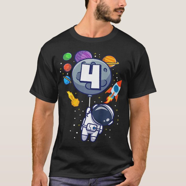 T-shirt Enfants 4e anniversaire astronaute 4 ans anniversa (Devant)
