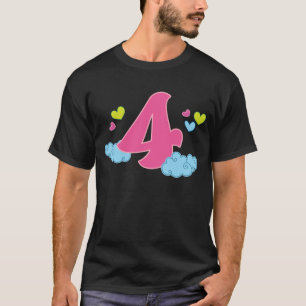 T-shirt Enfants 4e anniversaire Chemise arc-en-ciel Fête 