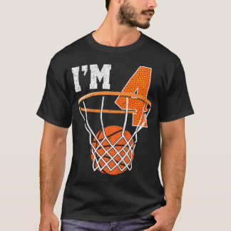 T-shirt Enfants 4E Anniversaire Chemise Garçon Basket Enfa