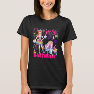 T-shirt Enfants 4e anniversaire Filles 4 ans Red Haired 4e