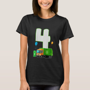 T-shirt Enfants 4e anniversaire Poubelle Truck Dump 4 ans