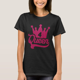 T-shirt Enfants 4e anniversaire Queen Girls joyeuse fête d