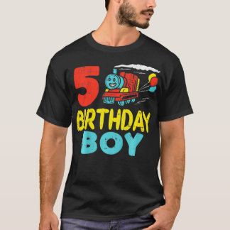 T-shirt Enfants 5 Anniversaire Garçon Train Cute Boys 5e A