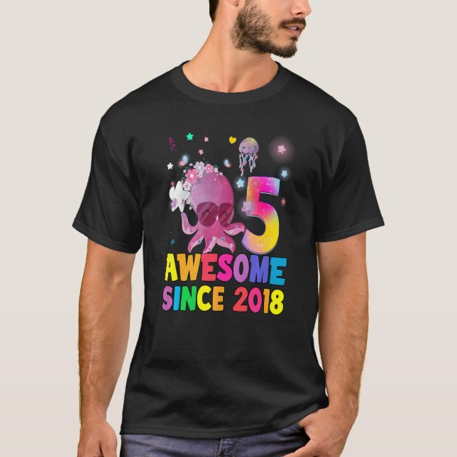 T-shirt Enfants 5 ans fille garçon 5e anniversaire Petit O (Devant)