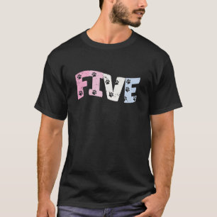 T-shirt Enfants 5 ans mignonne chien paw Anniversaire fill