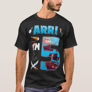 T-shirt Enfants 5 ans Pirate Anniversaire Party 5e anniver