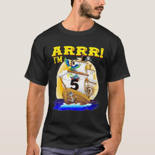 T-shirt Enfants 5 ans Pirate Anniversaire Pirates Bateau A
