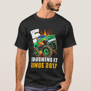 T-shirt Enfants 5 l'écraser depuis 2017 Monster Truck 5th 