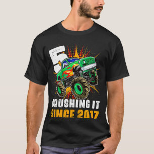 T-shirt Enfants 5 l'écraser depuis 2017 Monster Truck 5th 