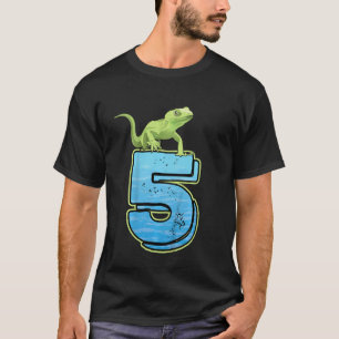 T-shirt Enfants 5e anniversaire fête Lizard animal Reptile