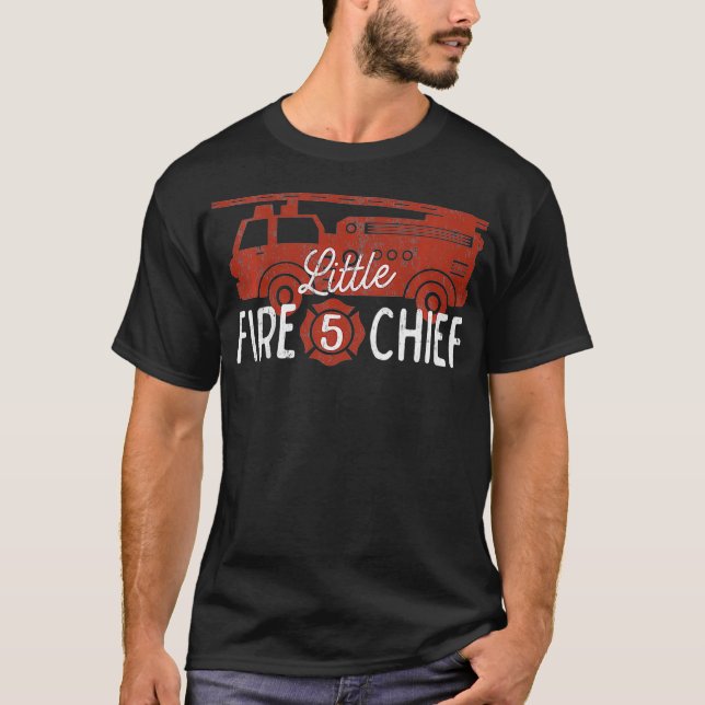 T-shirt Enfants 5e anniversaire Firetruck Boys 5 an old (Devant)
