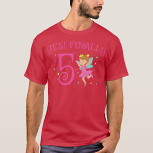 T-shirt Enfants 5e anniversaire gâteau fée fée conte fille