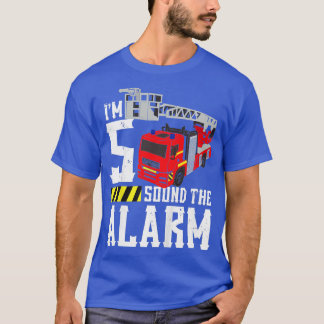 T-shirt Enfants 5e Anniversaire Incendie Camion Alarme Son