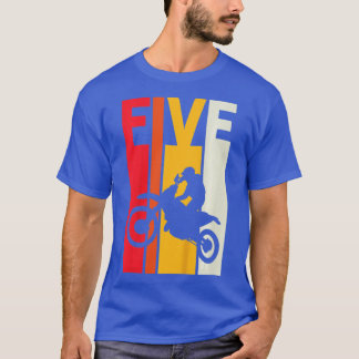 T-shirt Enfants 5e anniversaire Retro Motocross 5 ans Garç