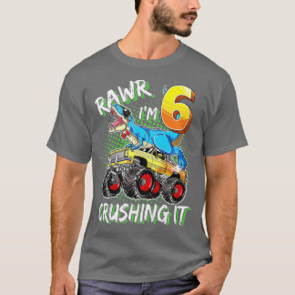 T-shirt Enfants 6 ans Anniversaire Garçon T rex 6e Anniver