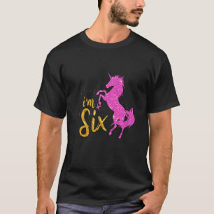 T-shirt Enfants 6 ans J'ai six 6e anniversaire fille Unico
