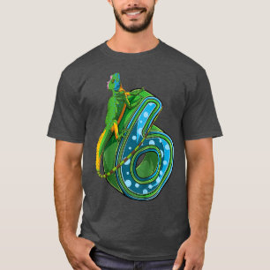 T-shirt Enfants 6 ans Lizard Reptile 6e anniversaire Anniv