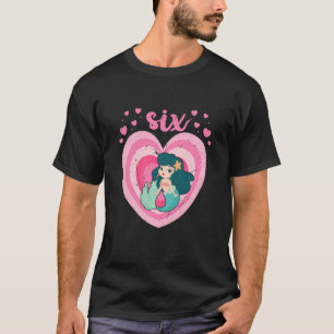 T-shirt Enfants 6 ans mignonne Sirène Anniversaire Fille 6