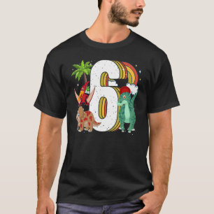 T-shirt Enfants 6e anniversaire 6 ans avec Dino et Dinosau